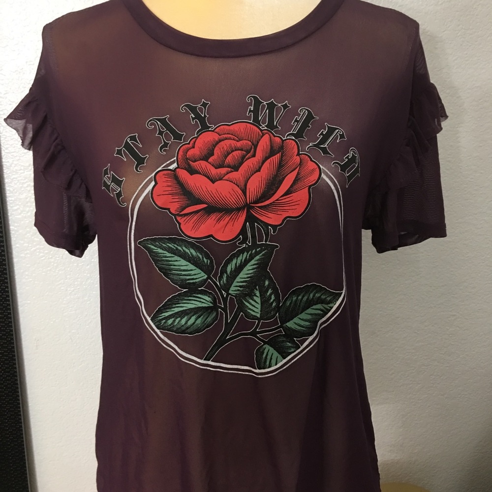 Stay wild purple see thru blouse